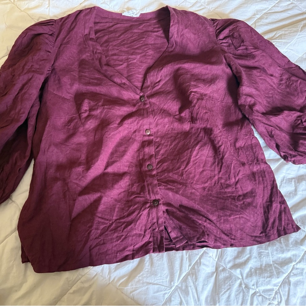 SOLD Linen Handmade Studio Blouse